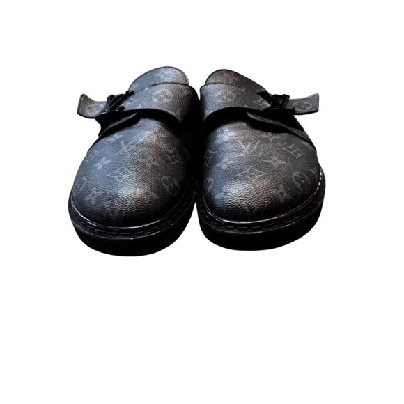 LOUIS VUITTON Men Easy Mule slip-on style shoe in black and grey Size USA 10 EUC - Picture 7 of 10